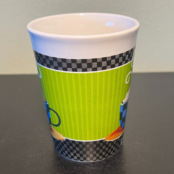 Set of 2 ROYAL NORFOLK Latte & Cappuccino Mugs with Eye-Popping Café Graphics - Picture 6 of 11